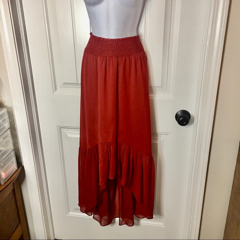 Burnt Orange Ruffle Top - Picture 2 of 6